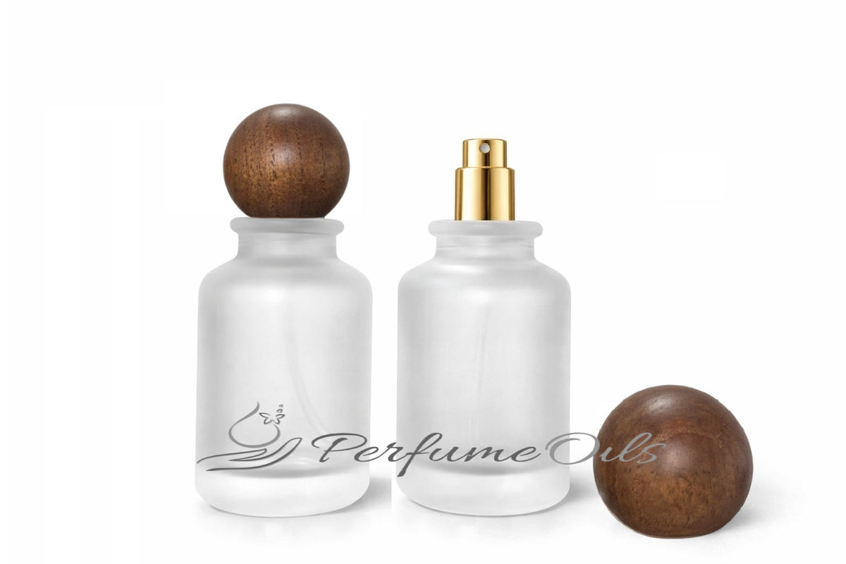Bloom Bottle - 100ml Frosted with Round Wooden Cap (Screw)