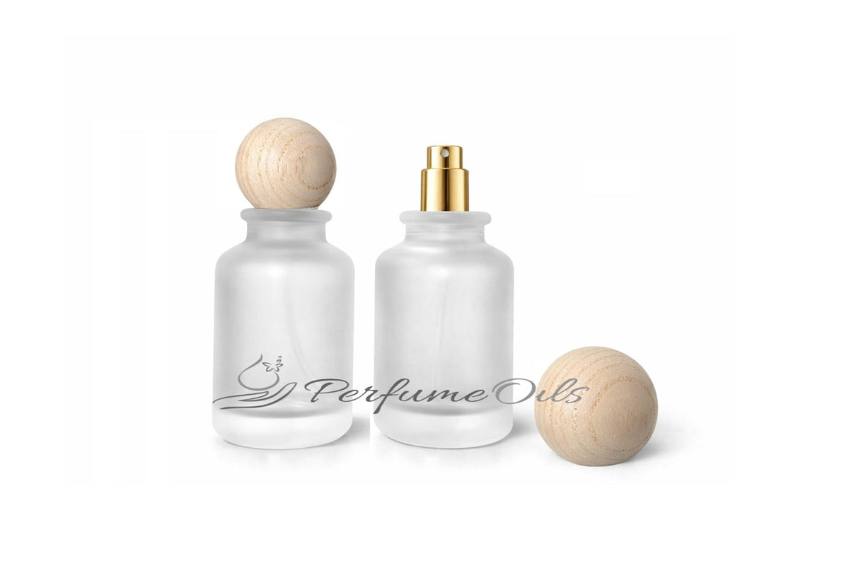 Bloom Bottle - 100ml Frosted with Round Wooden Cap (Screw)