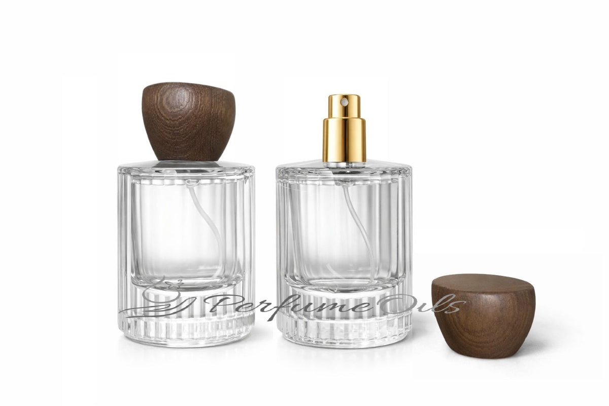Eden Bottle - 50ml Clear with Tapered Wooden Cap (Screw)